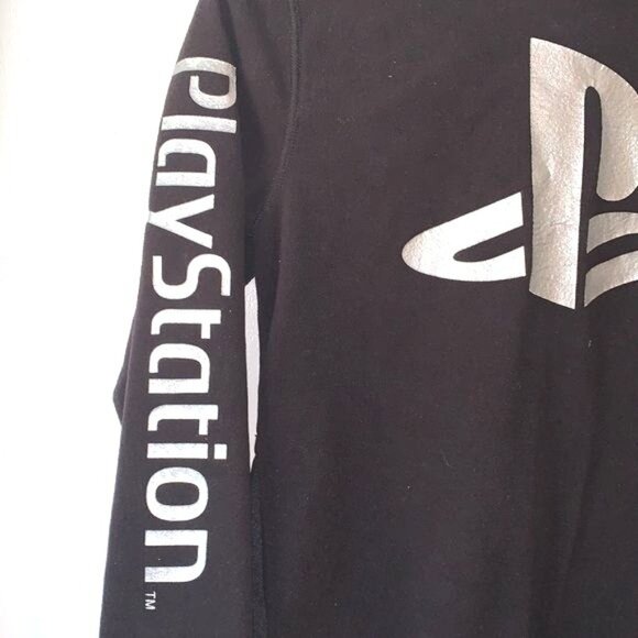 H&M PlayStation Black Full-Zip Jacket Kids 10-12 Logo Design Long Sleeve Officia - Picture 4 of 7